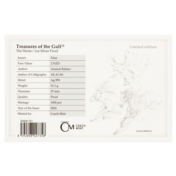 Treasures of the Gulf: The Horse 2024 Limited Proof Silver 1 oz (ounce) coin