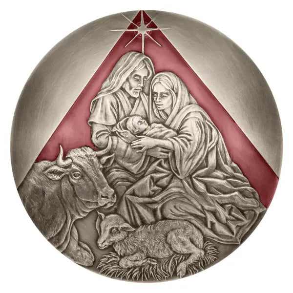 Bethlehem Christmas Antique Silver 1 oz (ounce) coin The Czech Mint
