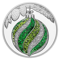Christmas Decorations Green Proof Silver 13 gram coin