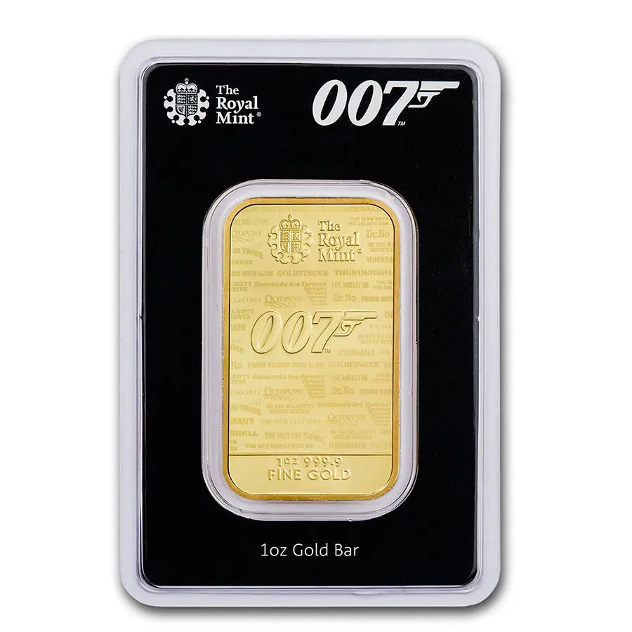 James Bond 007 "No Time To Die" Gold 1 oz (ounce) Bar The Royal Mint