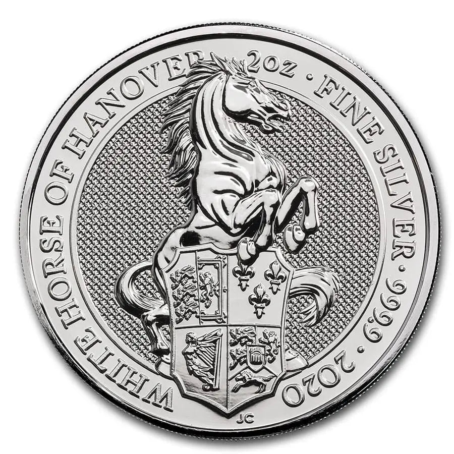 Great Britain Queen's White Horse Silver 2 oz (ounce) coin The Royal Mint