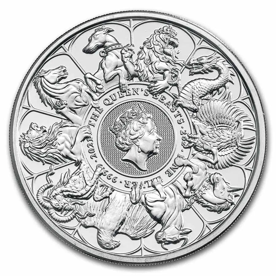 Great Britain Queen's Beasts Completer 2021 Silver 2 oz (ounce) Coin The Royal Mint