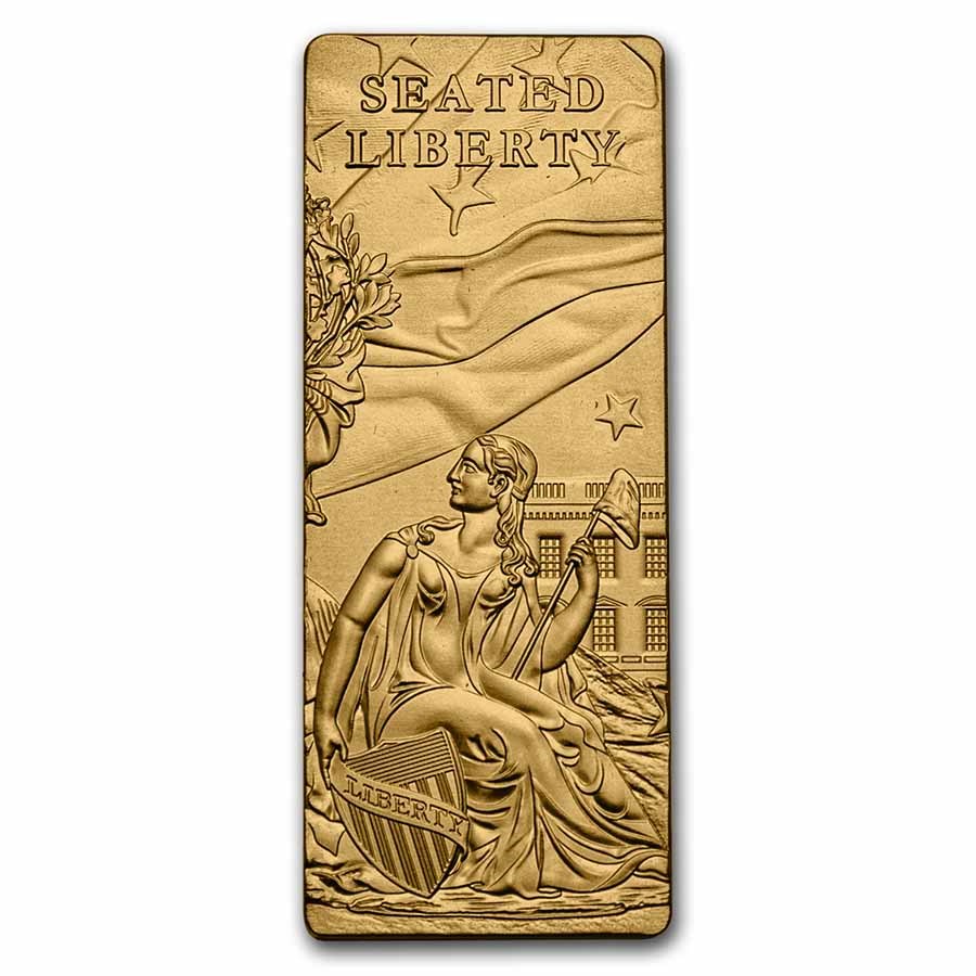 Barbados The Lady Liberty Silver 4 oz (ounce) Gold-Gilded