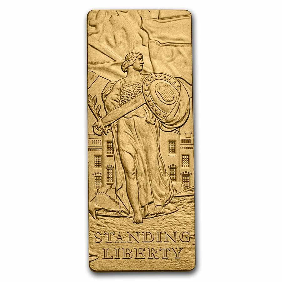 Barbados The Lady Liberty Silver 4 oz (ounce) Gold-Gilded