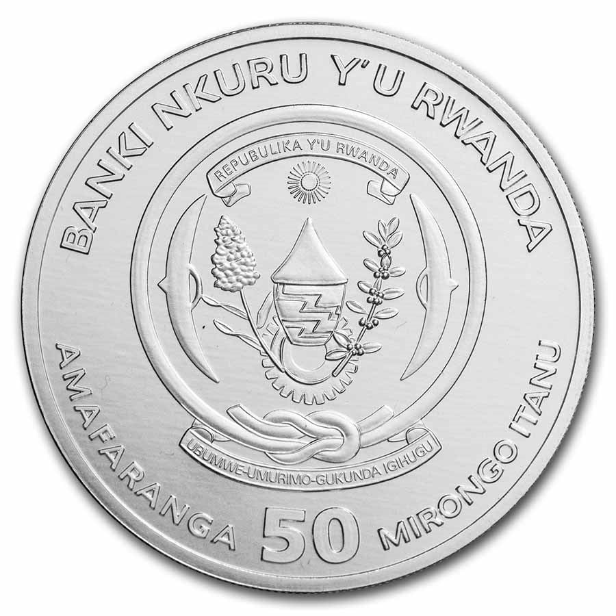 Rwanda Lunar Tiger Silver 1 oz (ounce)