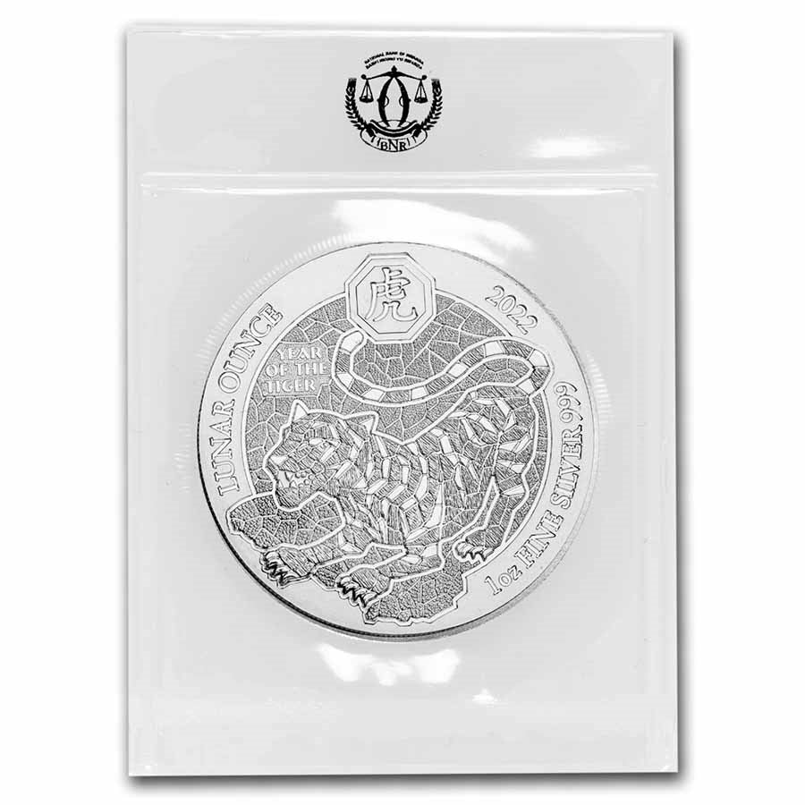 Rwanda Lunar Tiger Silver 1 oz (ounce)