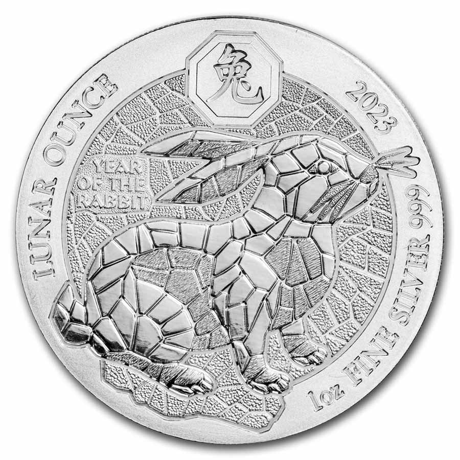 Rwanda Lunar Rabbit Silver 1 oz (ounce)