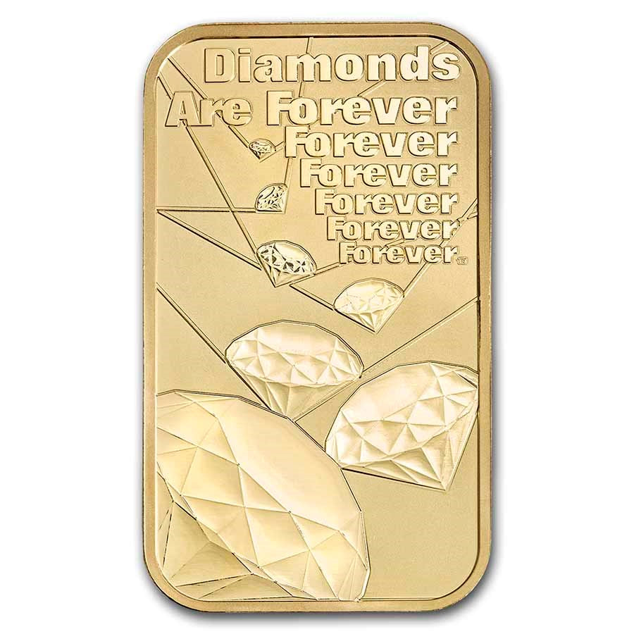 James Bond 007 "Diamonds Are Forever" Gold 1 oz (ounce) Bar