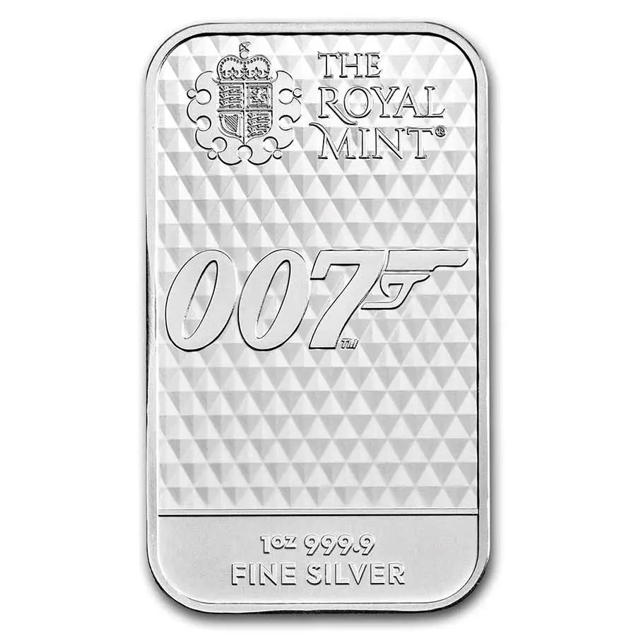 James Bond 007 "Diamonds Are Forever" Silver 1 oz (ounce) Bar The Royal Mint