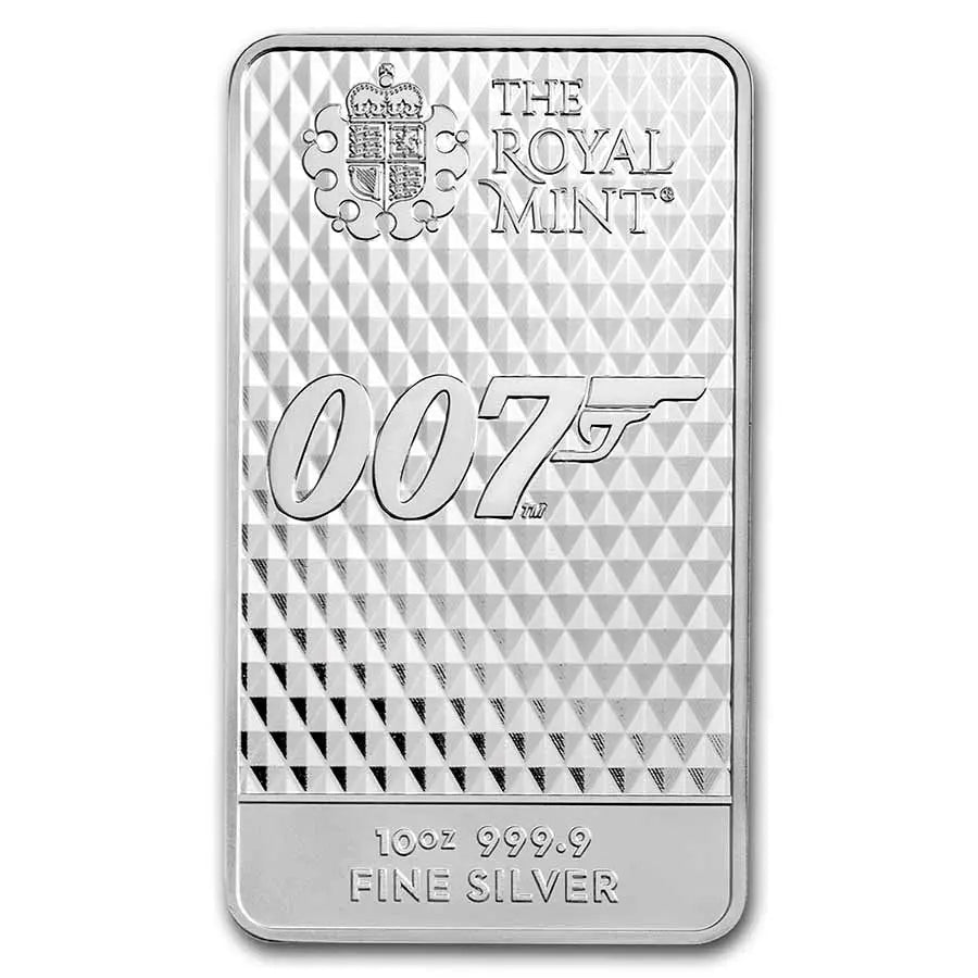 James Bond 007 "Diamonds Are Forever" Silver 10 oz (ounce) Bar The Royal Mint